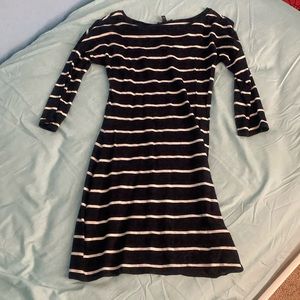 Express long sleeve blue stripe shirt